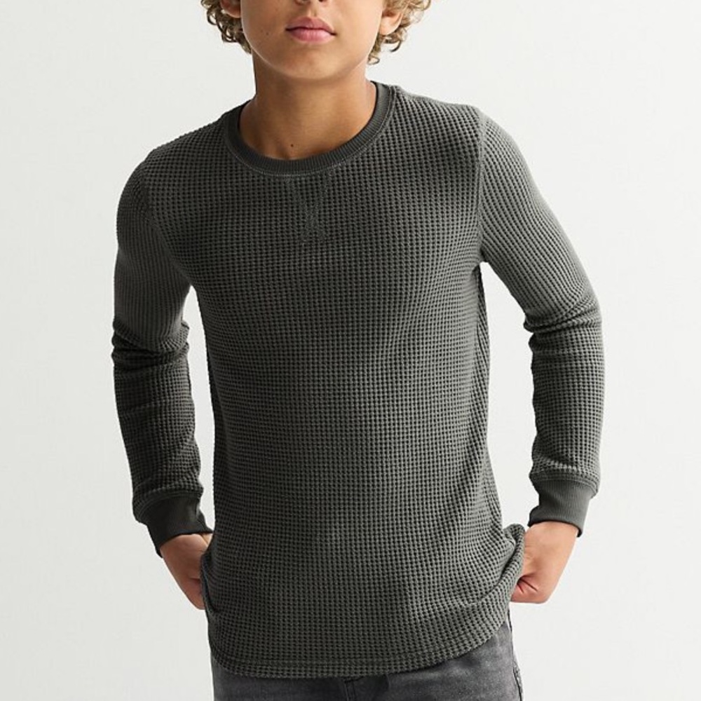 Sonoma Goods for Life Boys Supersoft Thermal Long Sleeve Crewneck Tee Shirt